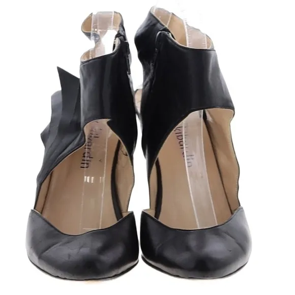 Max Kibardin Black Winged Soft Lamb Leather Heels - Size 38.5 Designer Womens