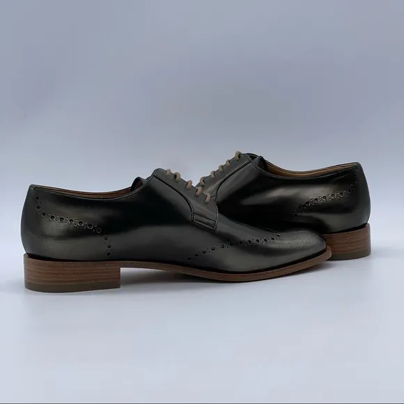 MaxMara Rich Olive Green Lace Up Oxfords.
