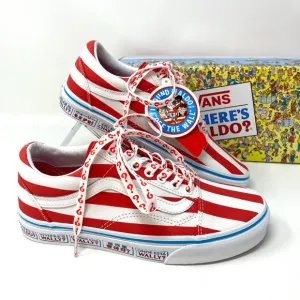 💖MEGA SALE💖VANS &amp; Where's Waldo Old Skool Canvas Red White Men's VN0A3WKT3UV