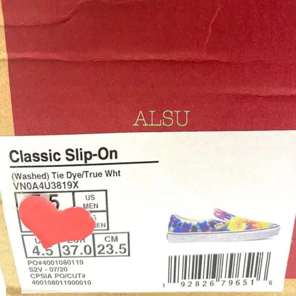 💖MEGA SALE💖VANS Classic Slip On Washed Tie-Dye Canvas Women's VN0A4U3819X
