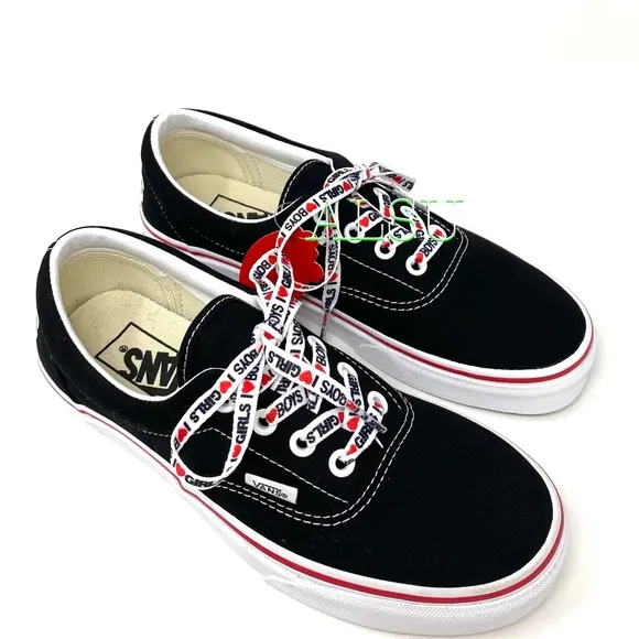 💖MEGA SALE💖VANS ERA I heart ❤️ Black Canvas Men's Size 9.5 13 VN0A4U39WKU
