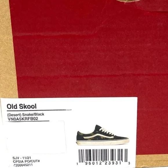 💖MEGA SALE💖VANS Old Skool Desert Snake  Men Black Skate Casual   VN0A5KRFB02