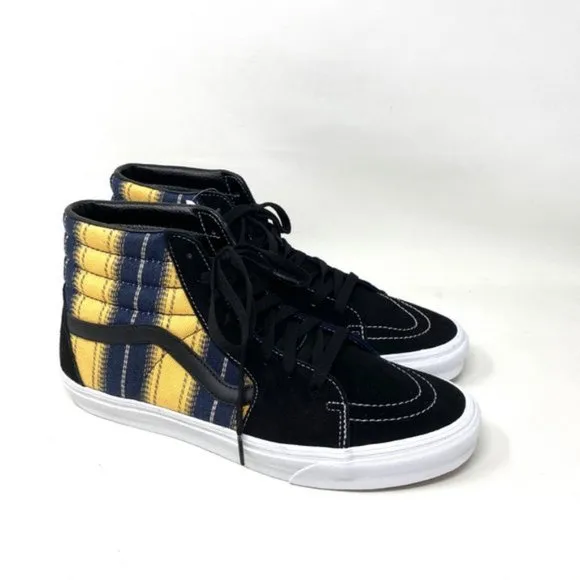 💖MEGA SALE💖VANS SK8-HI Denim  Womens Stripes s Black  Canvas  VN0A4BV6TRM
