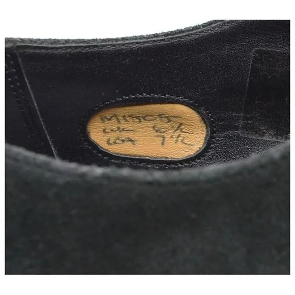 Men Barker Black Wallace Made in England Black Nubuck Oxfords 7.5