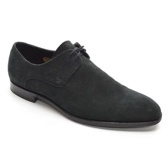 Men Barker Black Wallace Made in England Black Nubuck Oxfords 7.5