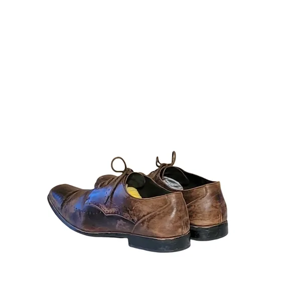 Men Brown Leather Oxfords By Stacy Adams Size 12/Men Designer Shoes/ Men Dress S