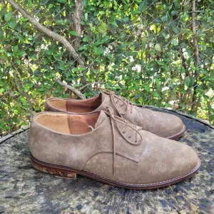 Men Vintage Suede Lace Up Oxfords By Emfaro Size 43 EU 9.5 US/Designer Shoes Men