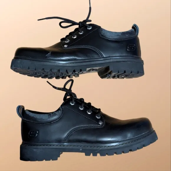 Men's 90s Skechers Black Leather Chunky Platform Oxfords Men's 9.5