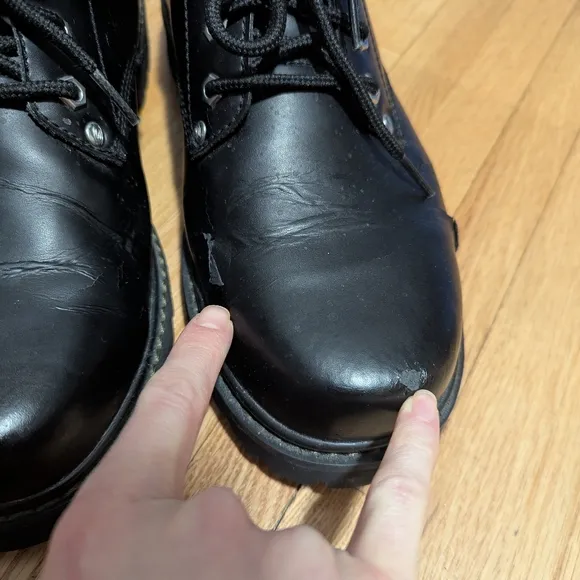 Men's 90s Skechers Black Leather Chunky Platform Oxfords Men's 9.5