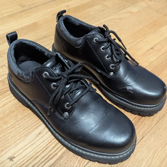 Men's 90s Skechers Black Leather Chunky Platform Oxfords Men's 9.5