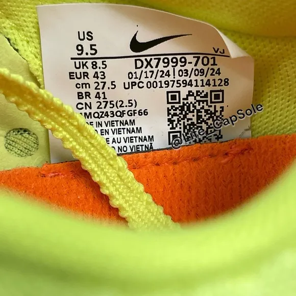 Men's 9.5 Nike Rival XC 6 Cross-Country Spikes Volt/Total Orange DX7999-701 NEW