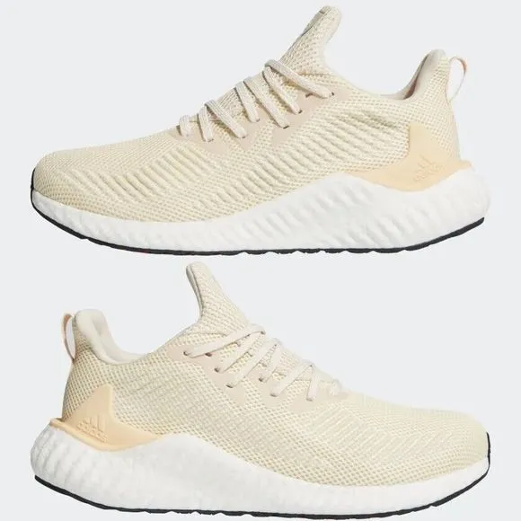 MEN'S adidas AlphaBoost Running Shoes Ecru Tint Glow Orange G28565