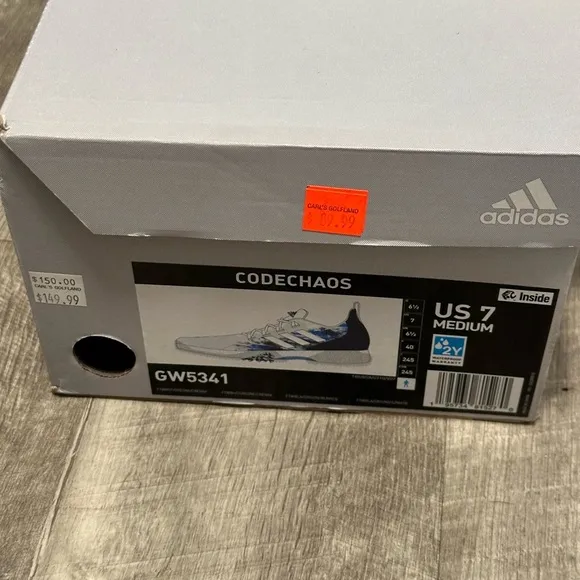 Men’s Adidas Golf 7 CODECHAOS Gray Blue Shoes Spikeless Lightweight Waterproof