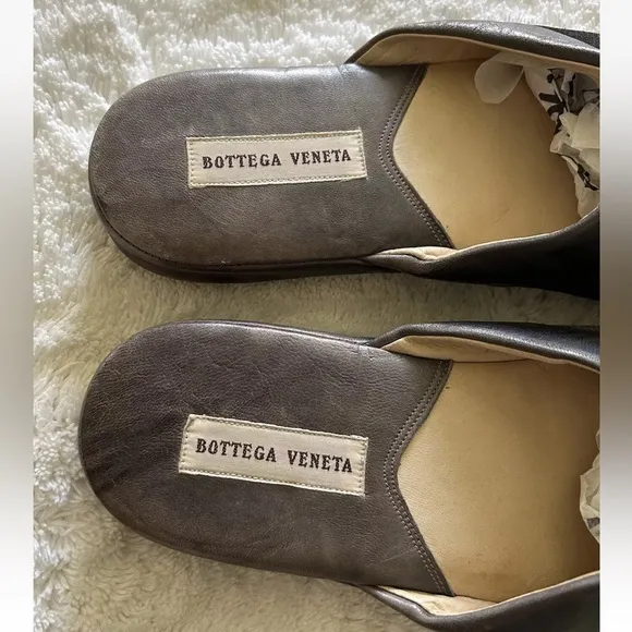 Mens Bottega Veneta Leather House Slippers Slides Size 42