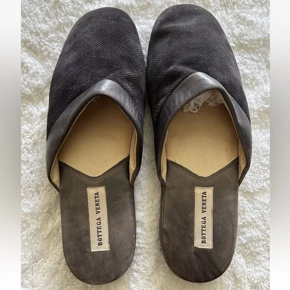 Mens Bottega Veneta Leather House Slippers Slides Size 42