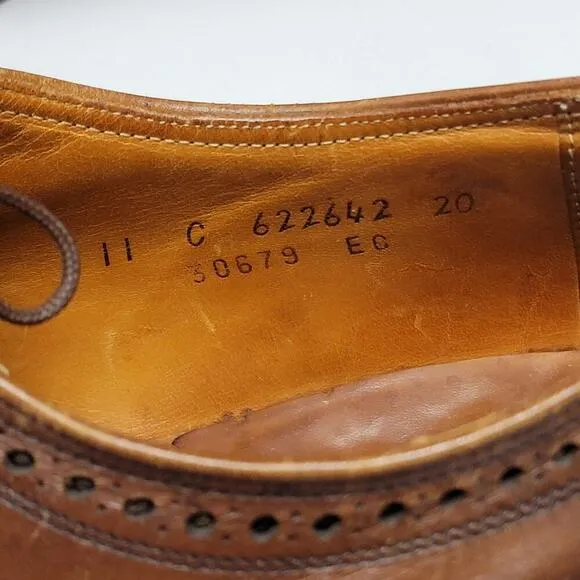 Men's Classic Brown Leather Sole Oxfords Size 11