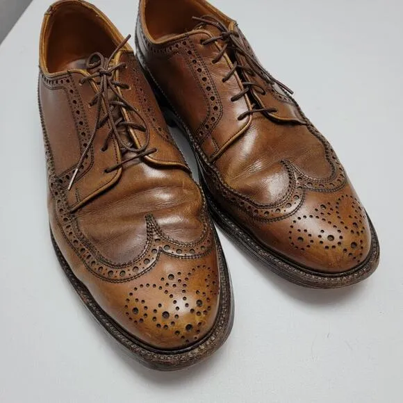 Men's Classic Brown Leather Sole Oxfords Size 11