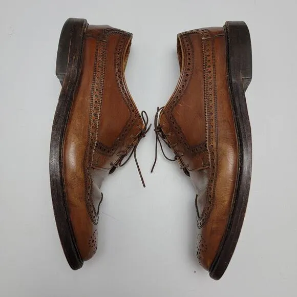 Men's Classic Brown Leather Sole Oxfords Size 11