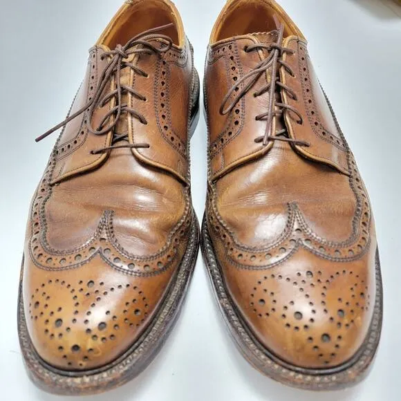 Men's Classic Brown Leather Sole Oxfords Size 11