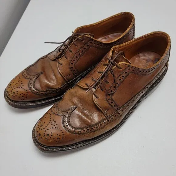 Men's Classic Brown Leather Sole Oxfords Size 11
