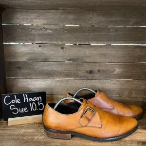 Mens Cole Haan Williams Tan‎ Leather Single Monk Strap Oxfords Size 10.5 M GUC