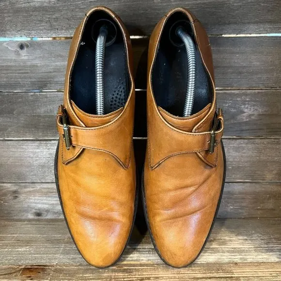 Mens Cole Haan Williams Tan‎ Leather Single Monk Strap Oxfords Size 10.5 M GUC