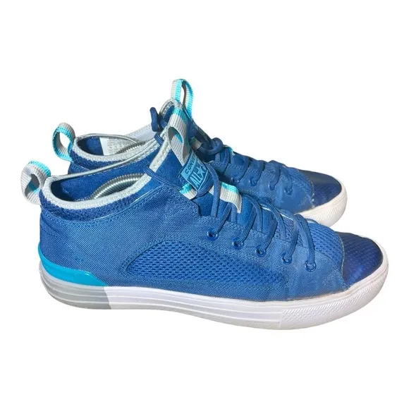 Mens Converse CTAS Navy Blue Ultra Lightweight Mid Top Sneakers Shoes Size 10