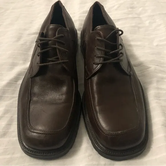 Mens GORDON RUSH brown leather Square Toe Oxfords dress shoes sz. 9 EUR 42
