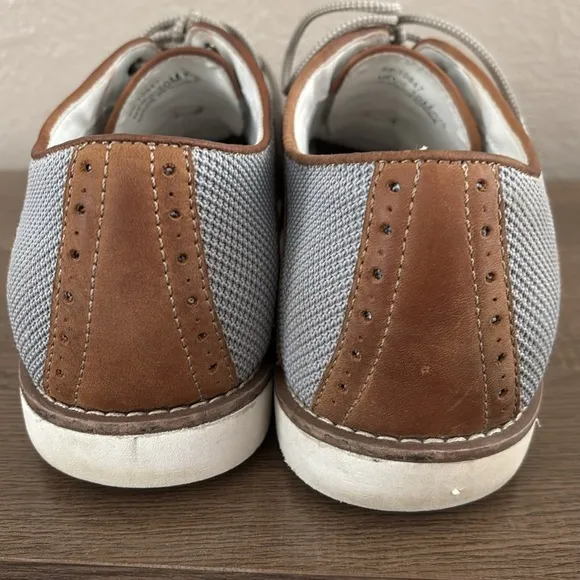 Mens Johnston &amp; Murphy Gray Mesh and Brown Leather Saddle Oxfords, Size 10