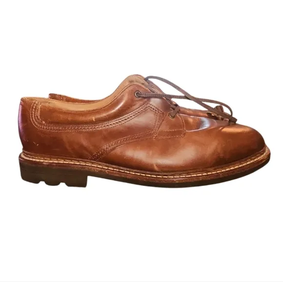 Mens Johnston &amp; Murphy Passport Tassel Brown Leather Oxford Shoes 9.5 Old Money