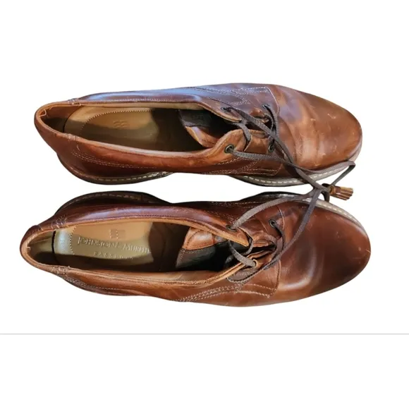 Mens Johnston &amp; Murphy Passport Tassel Brown Leather Oxford Shoes 9.5 Old Money