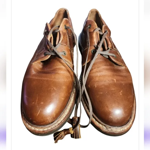 Mens Johnston &amp; Murphy Passport Tassel Brown Leather Oxford Shoes 9.5 Old Money