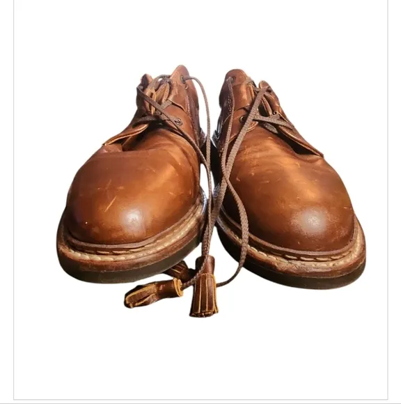 Mens Johnston &amp; Murphy Passport Tassel Brown Leather Oxford Shoes 9.5 Old Money