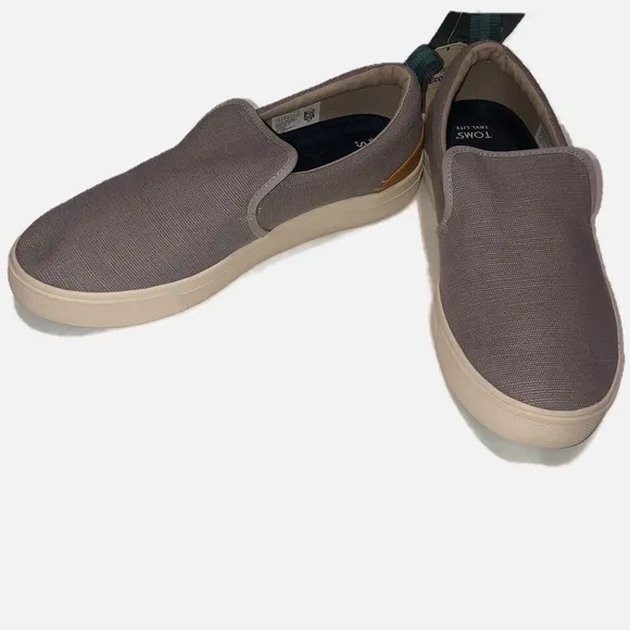 Mens Toms TRVL LITES Slip Ons Gray 10 New