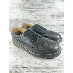 Men's Vintage Dr. Martens Made In England Black Leather Wingtip Oxfords Sz 8