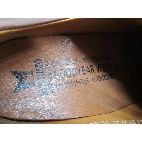 Mephisto Air Relax Goodyear Welt Mens Brown Leather Rubber Soled Oxfords US 10.5