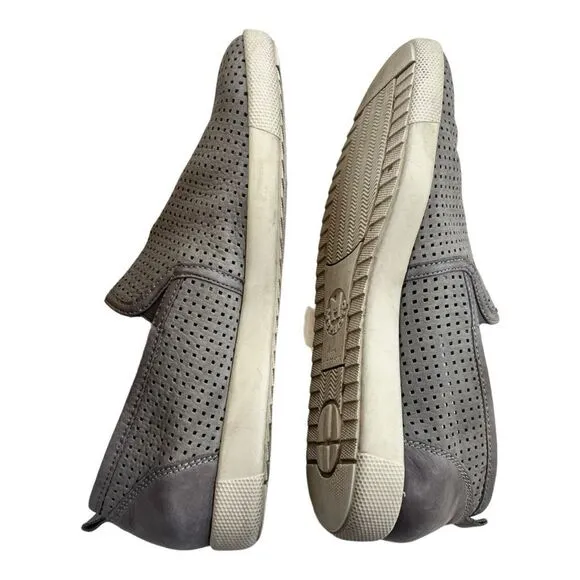 Mephisto Air Relax Men's Slip-On Perforated Casual Shoes Grey White Size 8.5