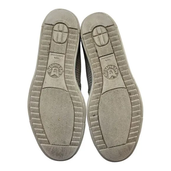 Mephisto Air Relax Men's Slip-On Perforated Casual Shoes Grey White Size 8.5