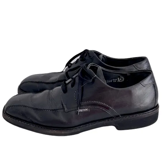 Mephisto Black Leather Goodyear Welt Oxfords, Size 10.5