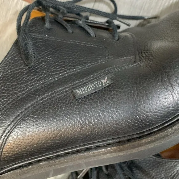 Mephisto Black Pebbled Leather Shock Absorber Lace-Up Oxfords size 11