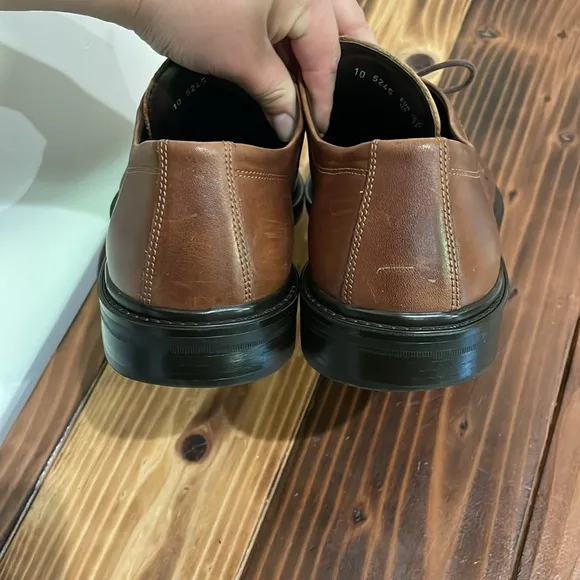 Mephisto Brown Leather Air Jet Size US 11 Leather Derby Oxfords Shoes