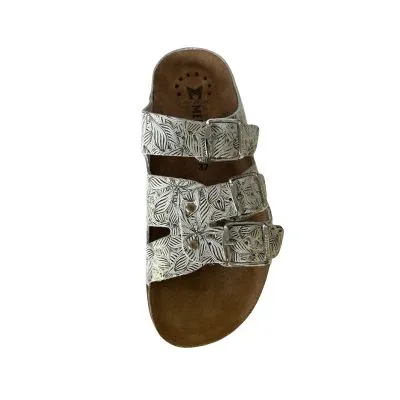 Mephisto Zach Fit Dark Green Floraly Women's Slides