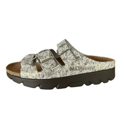 Mephisto Zach Fit Dark Green Floraly Women's Slides