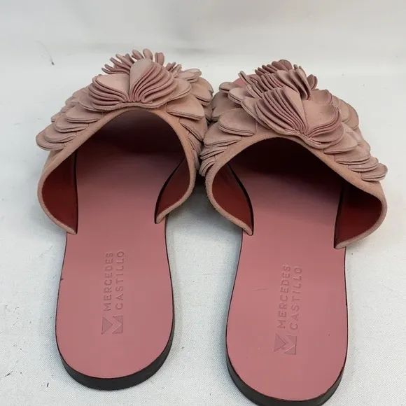 Mercedes Castillo Sz 8.5 Pink Delphia Suede Slides