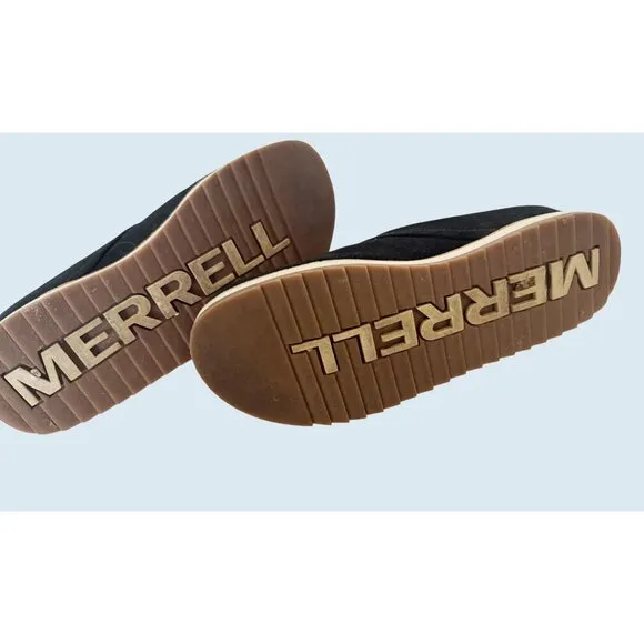 MERRELL Juno Black Suede Leather Clog Slip On Shoes Size 7
