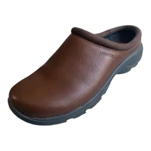Merrell Mens size 12 Encore Gust Brown Leather Slip on Casual Comfort Mule Clogs