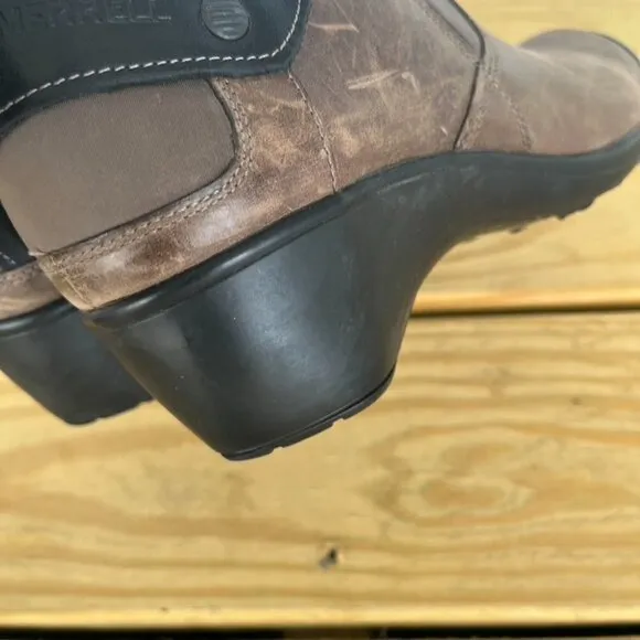 Merrell Veranda Leather Slip On Cloudy Brown Sz 9.5