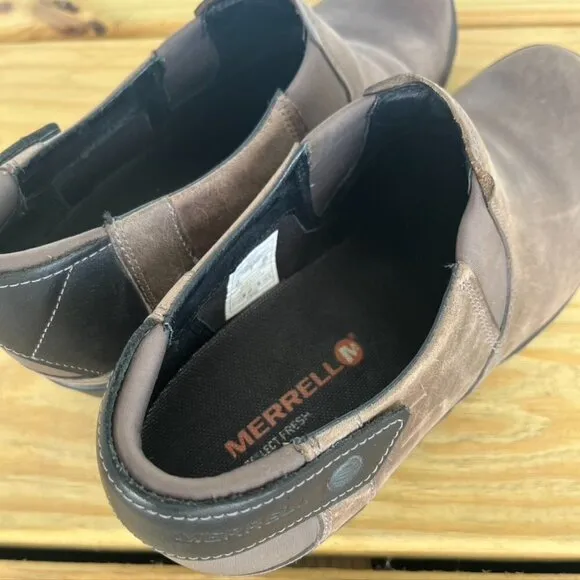 Merrell Veranda Leather Slip On Cloudy Brown Sz 9.5