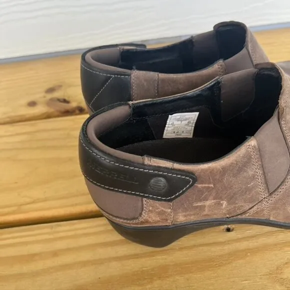 Merrell Veranda Leather Slip On Cloudy Brown Sz 9.5