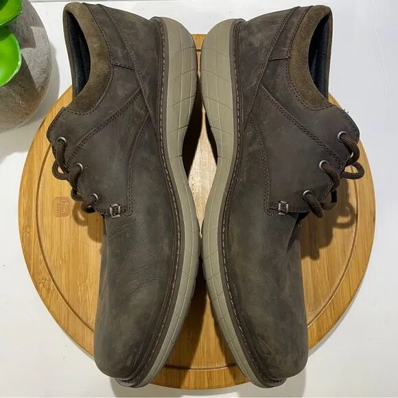 Merrell World Vue Leather Oxfords Brown Casual Lace Up Comfort Shoe Size 11